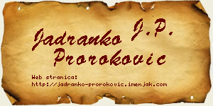 Jadranko Proroković vizit kartica